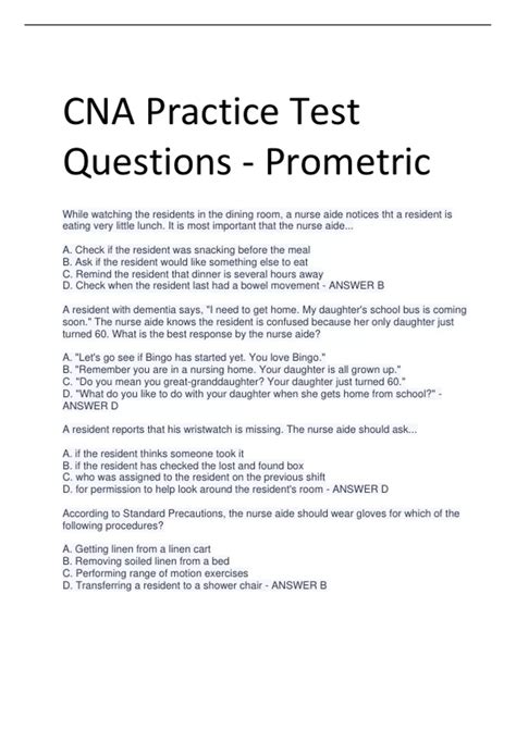 free prometric test questions.